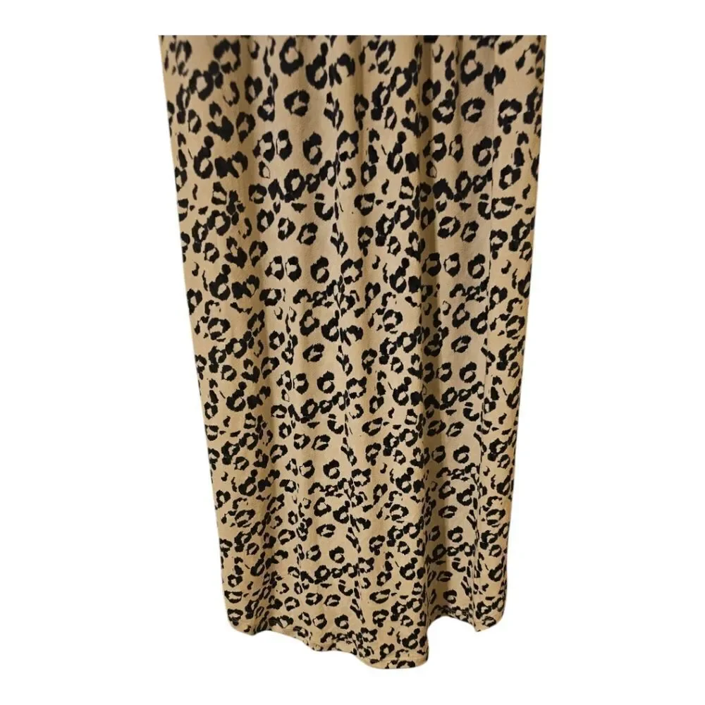 BANANA REPUBLIC Crossback Midi Dress Navy Off White Leopard‎ Print - Size Large - Picture 7 of 12